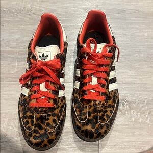 Adidas Animal Print Sneakers with Red Laces